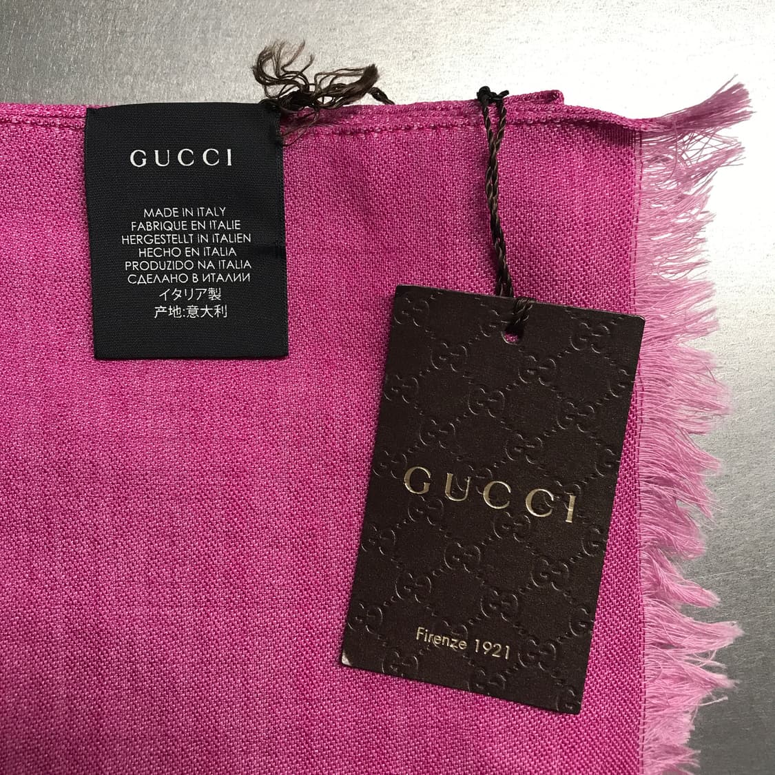 구찌 로고 스카프 핑크 새상품 상품이미지3