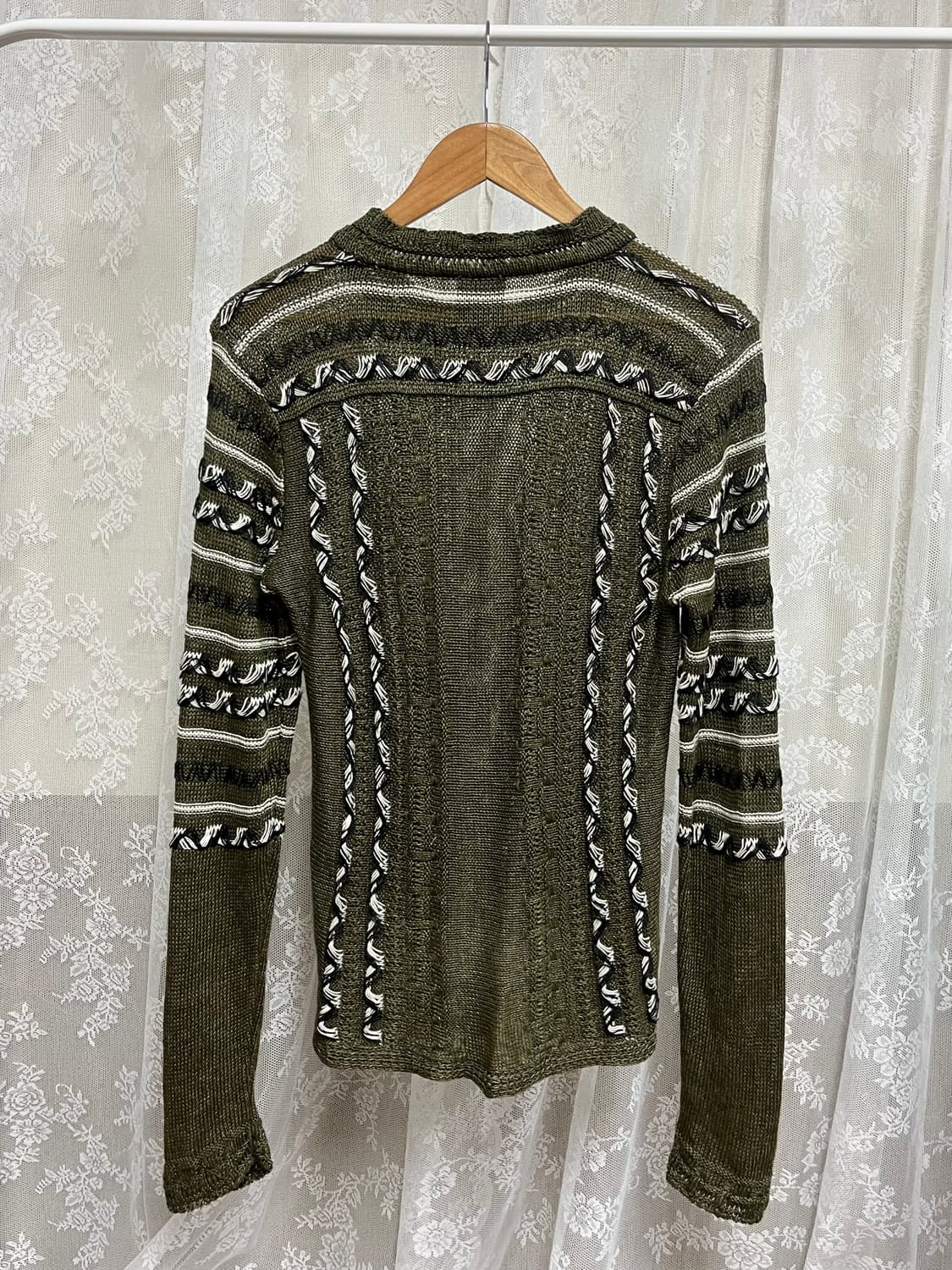M) 저스트까발리 just cavalli 린넨 니트 카키 상품이미지2
