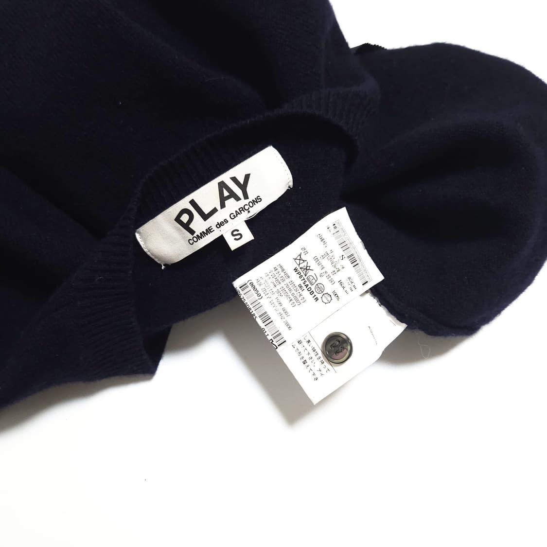 꼼데가르송 우먼 더블 와펜 가디건 네이비 상품이미지6