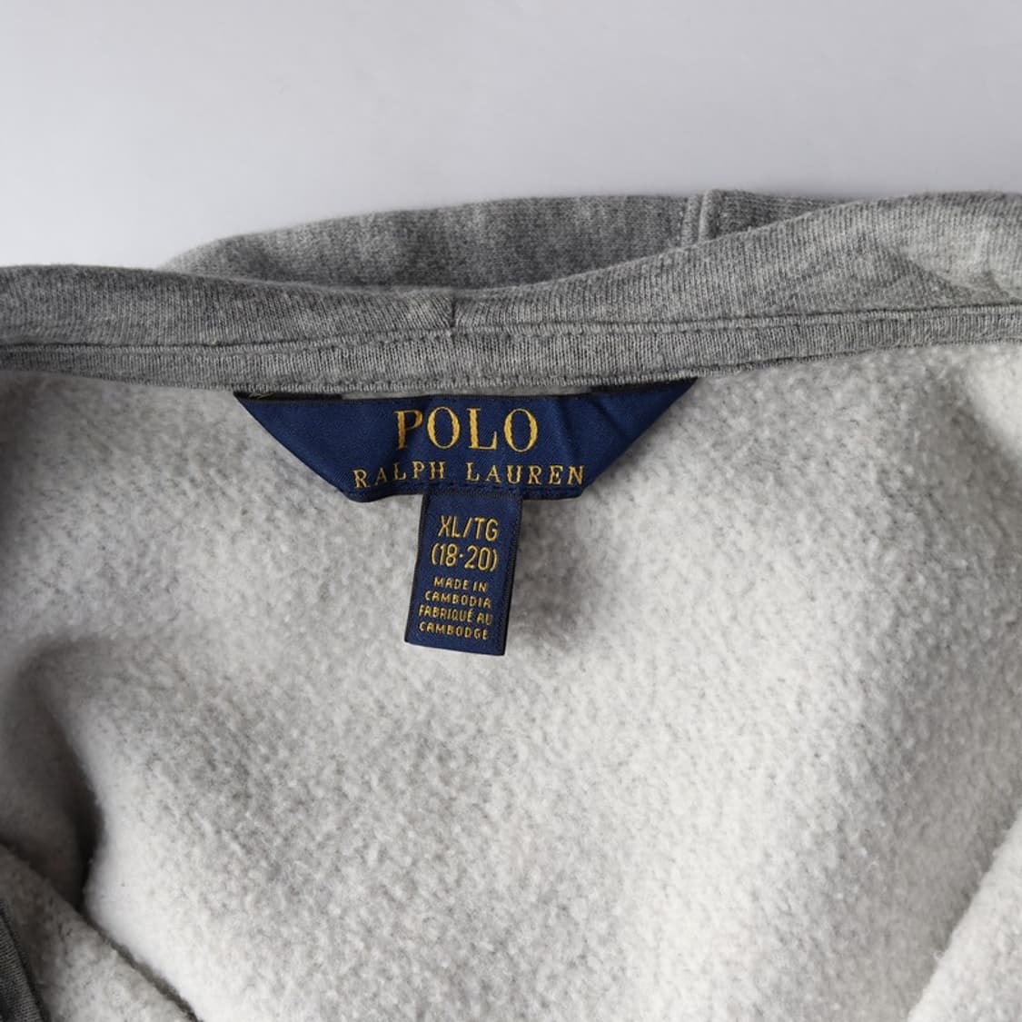 폴로 랄프로렌 보이즈 기모 후드 집업 그레이 18-20 상품이미지5