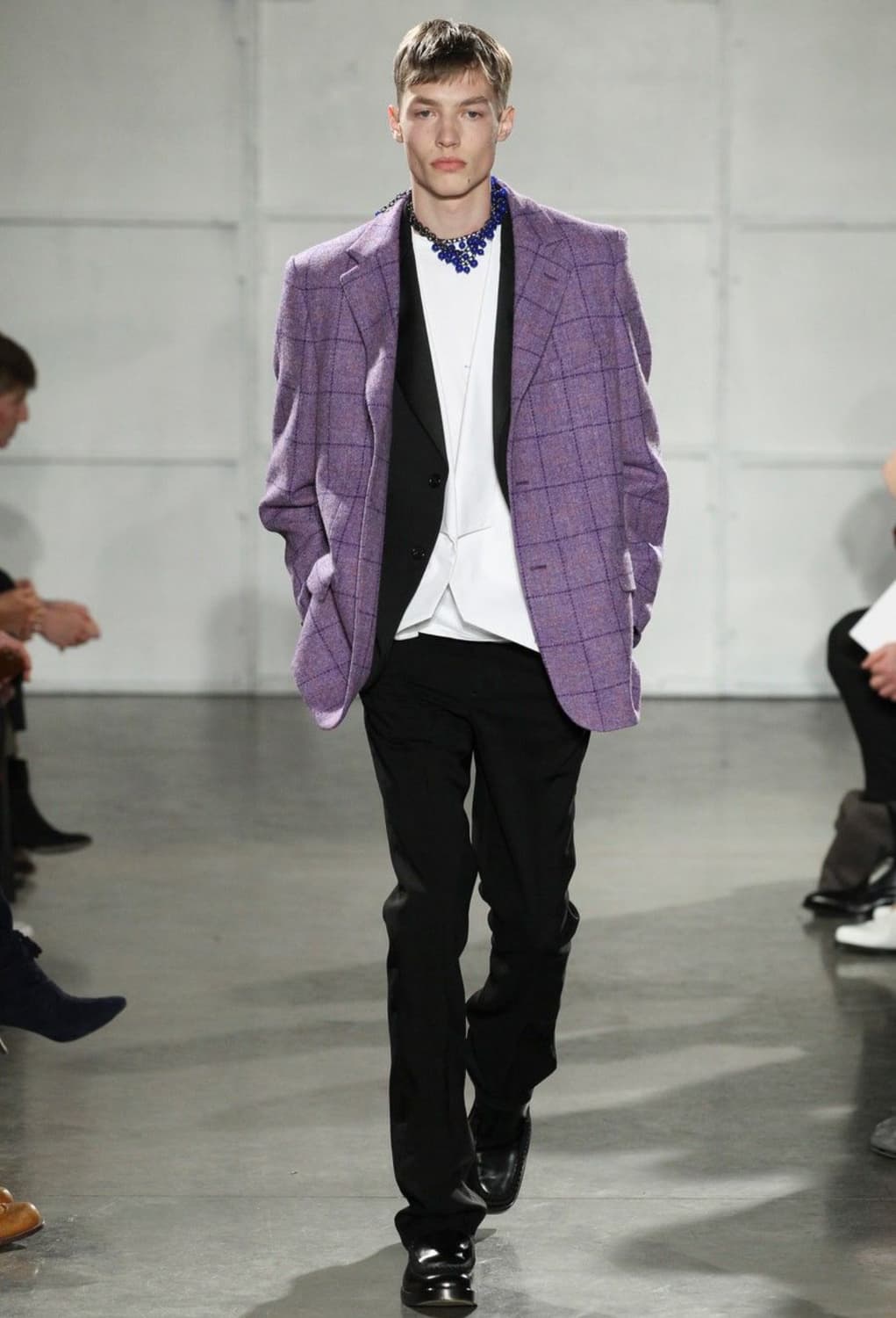 라프시몬스 17FW 이지핏 체크 블레이져 상품이미지1