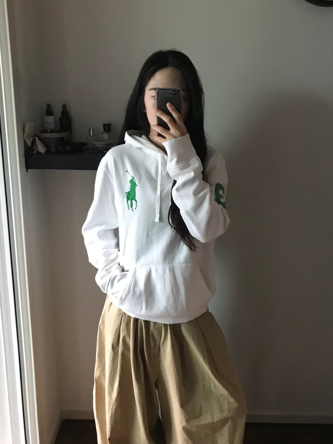 폴로 랄프로렌 빅 포니 화이트 후드티 상품이미지4