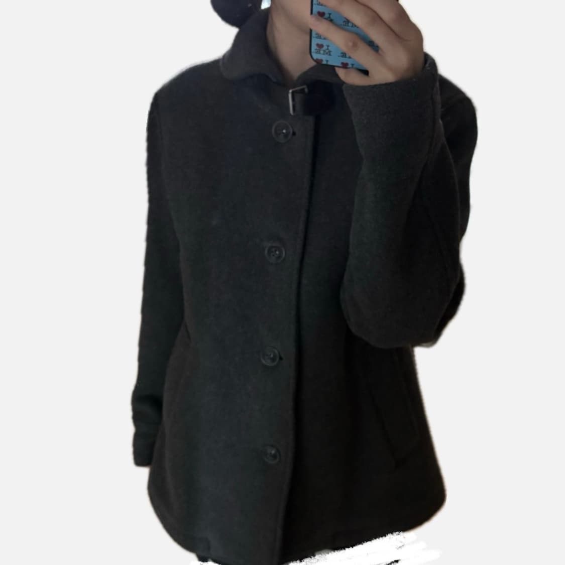 일본 빈티지 차콜 하프코트 상품이미지4
