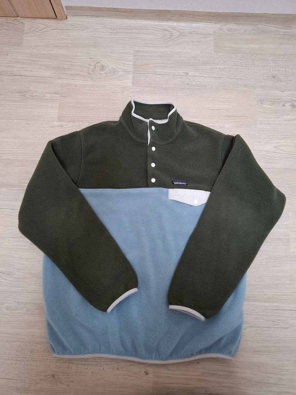우먼스 XL 파타고니아 신칠라 플리스 풀오버 그린/블루 상품이미지1