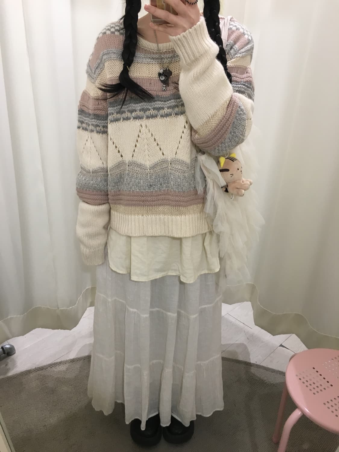 Dusty Rose Nordic Sweater 상품이미지3