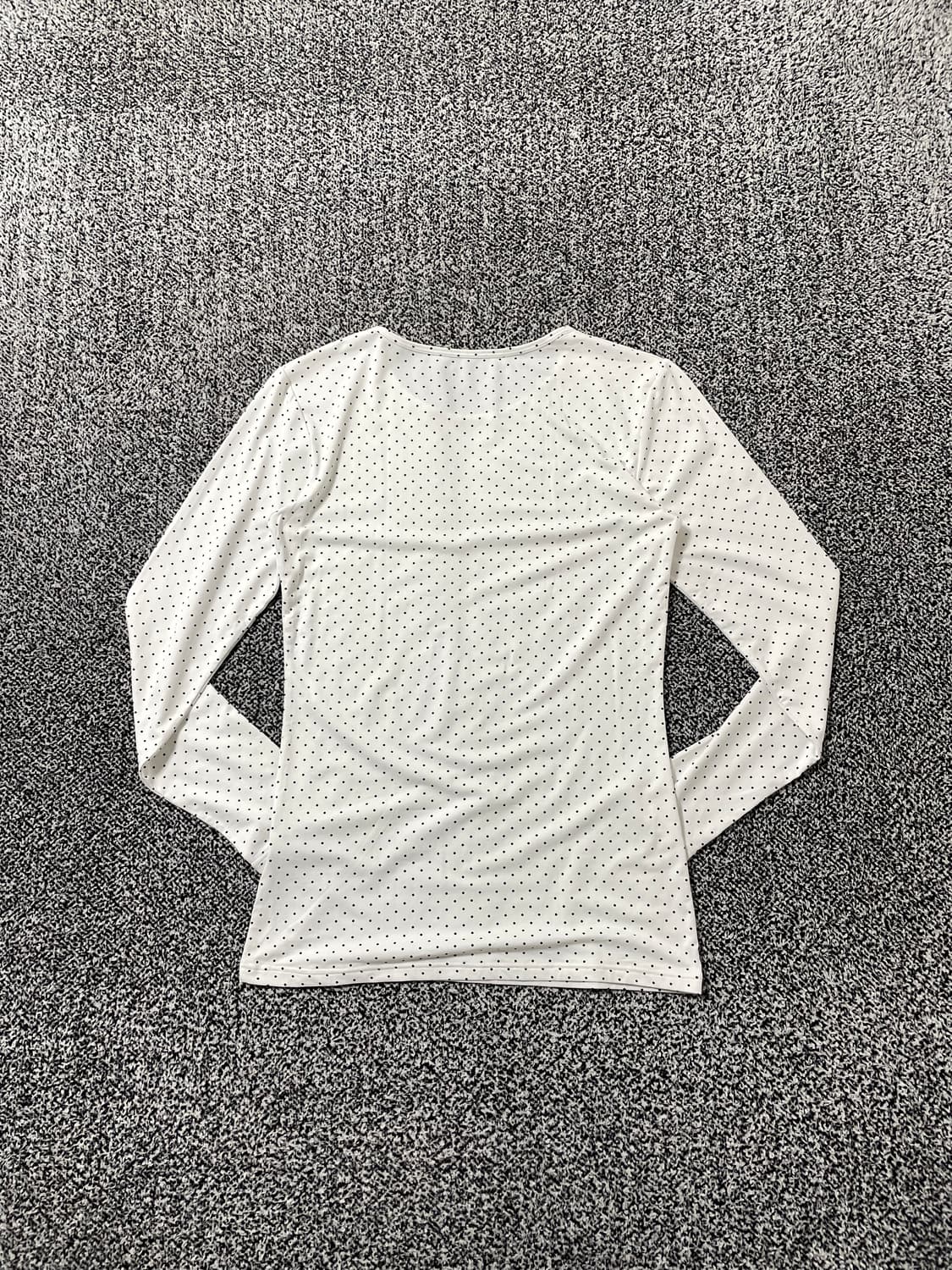 vinteちきゅ. UNIQLO 유니클로 도트 화이트 이너티 슬리브 모리걸 상품이미지4
