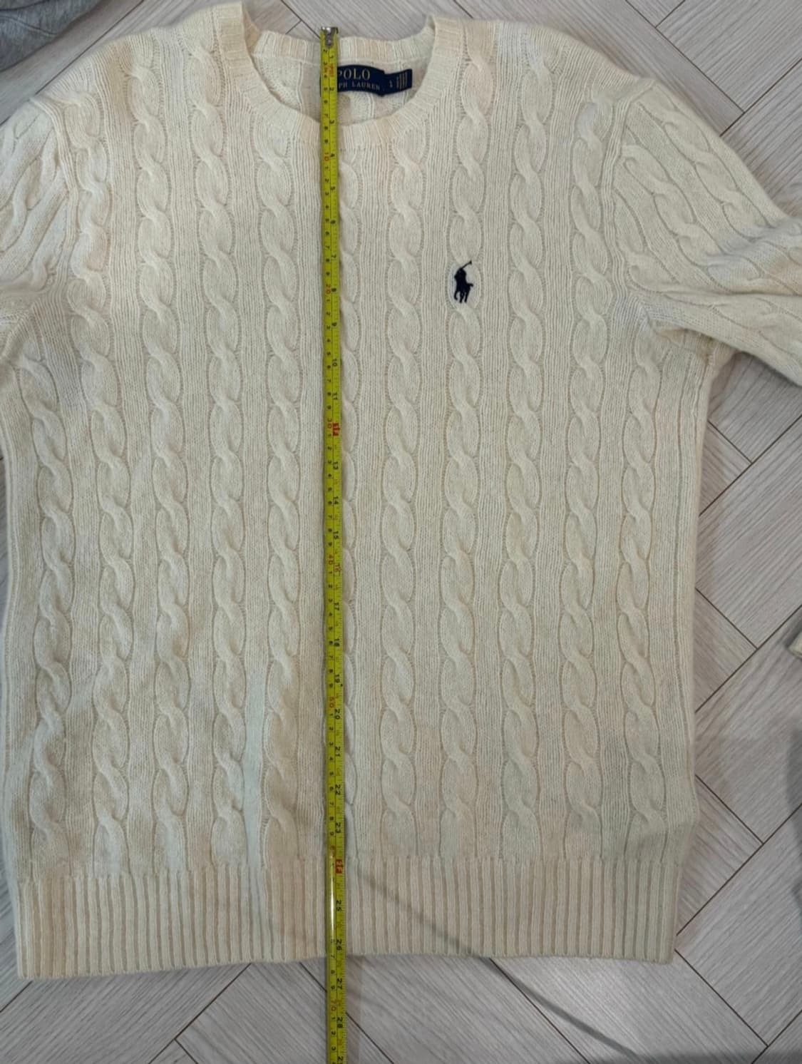 폴로 꽈배기 니트 아이보리 상품이미지8