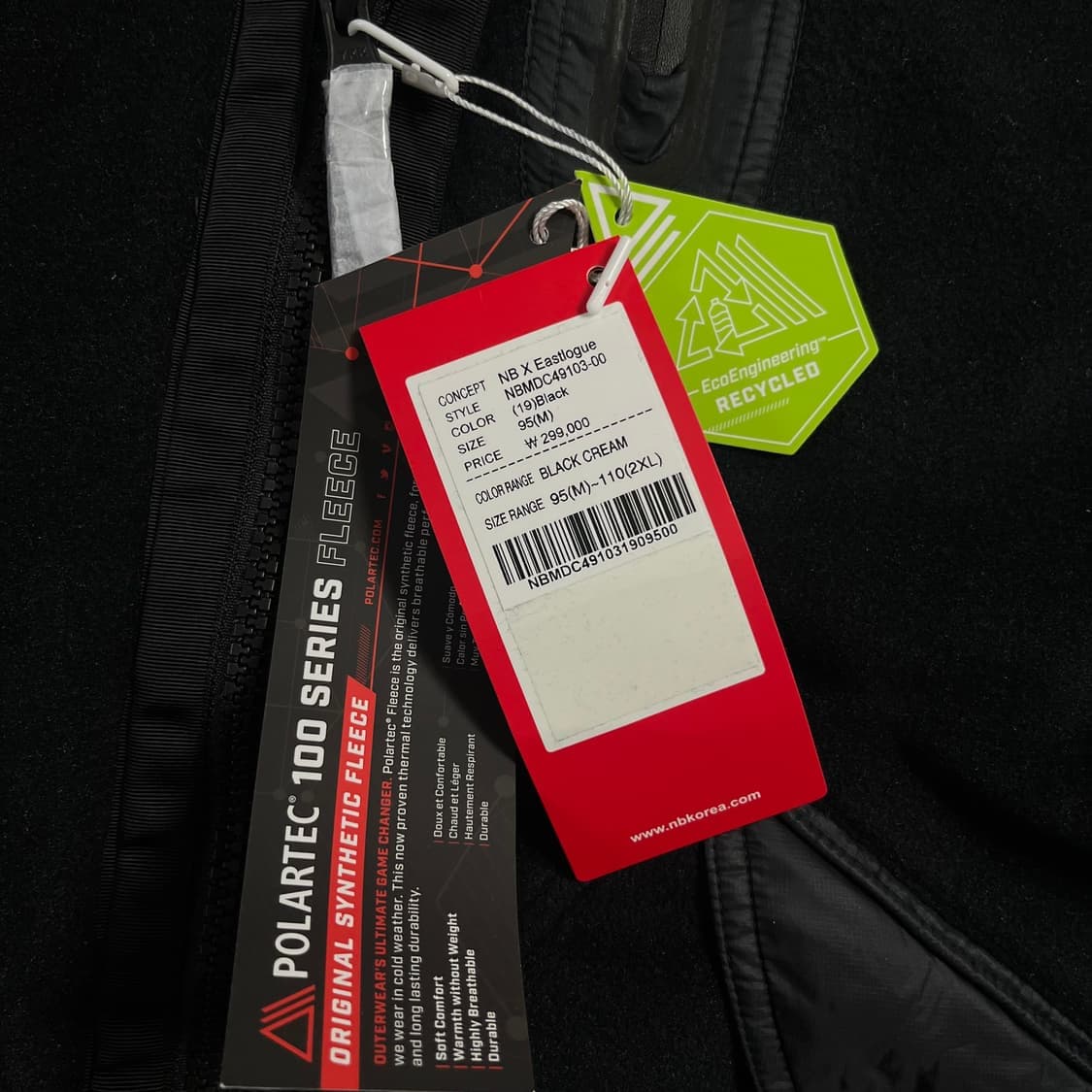 [새상품]이스트로그x뉴발란스 후리스 자켓 블랙 상품이미지6