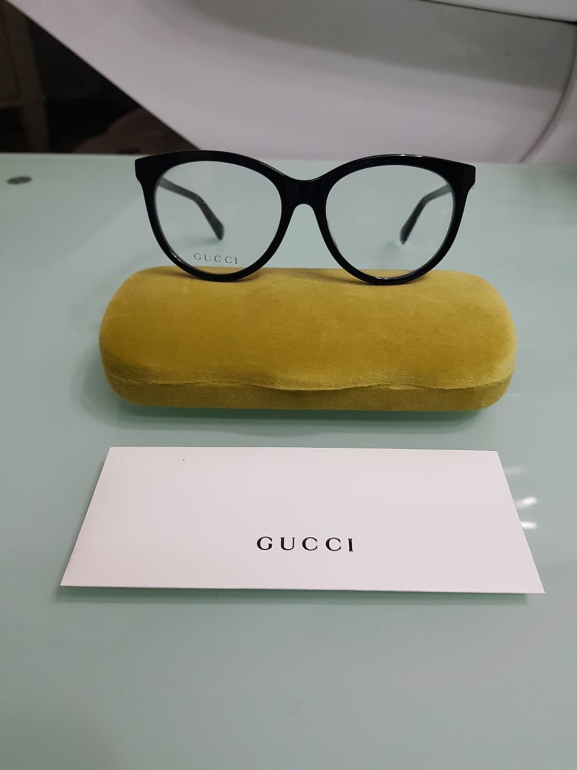 새상품 정품)구찌 GG 로고 블랙 뿔테 안경 상품이미지4