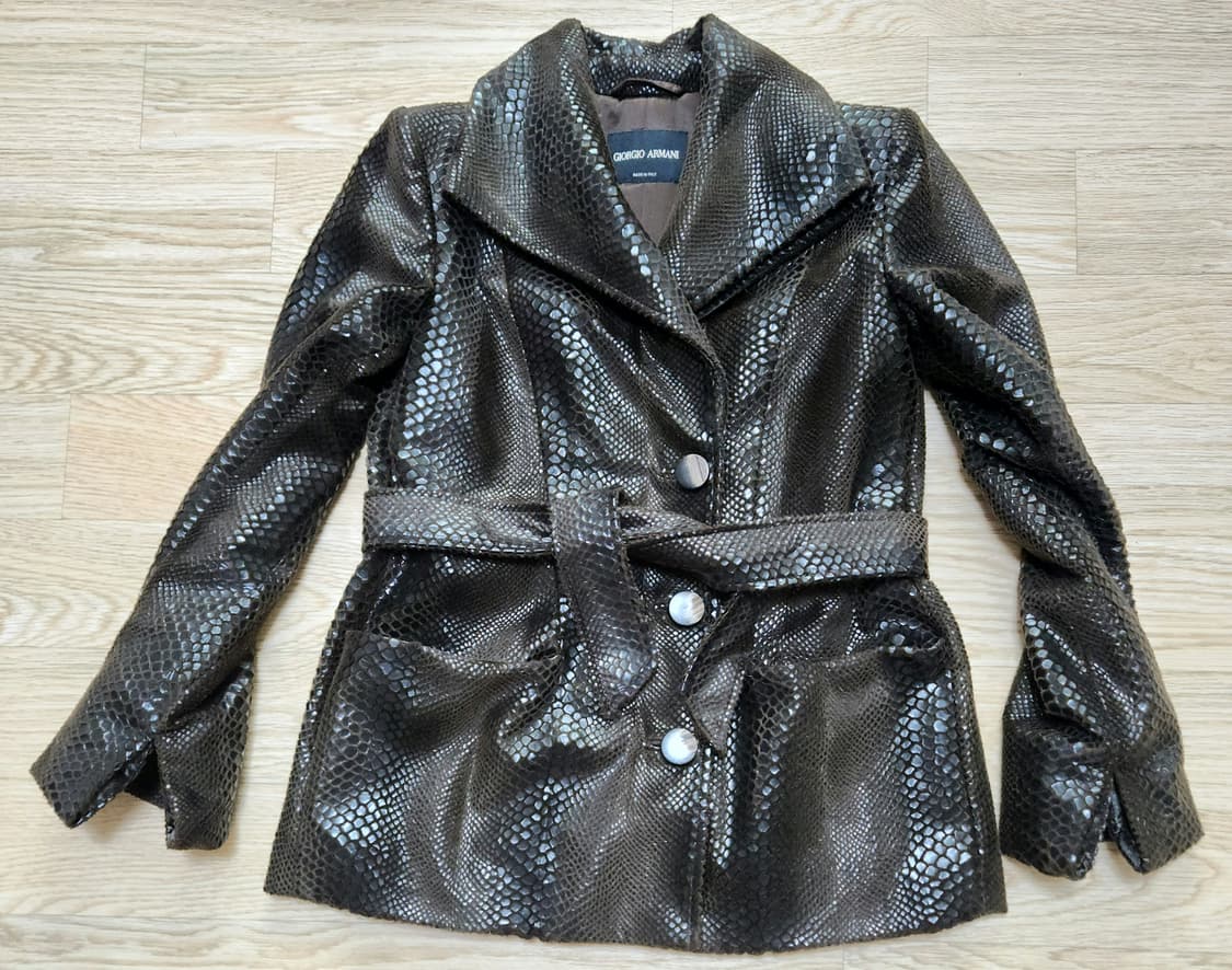 [정품]조르지오 아르마니 크로커다일 가죽 자켓 55 (여성용) 한정판  상품이미지1