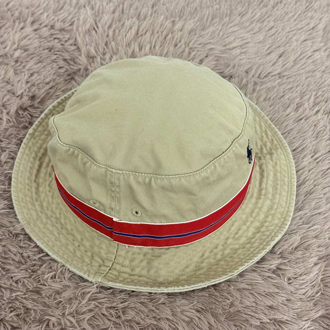 폴로 랄프로렌 L,XL 레드포인트 베이지 버킷햇 상품이미지2