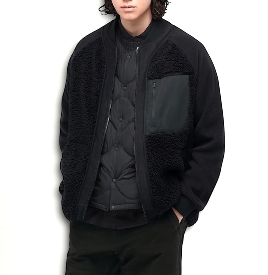 [M] Uniqlo 유니클로 화이트 마운티니어링 후리스 집업 자켓 상품이미지3