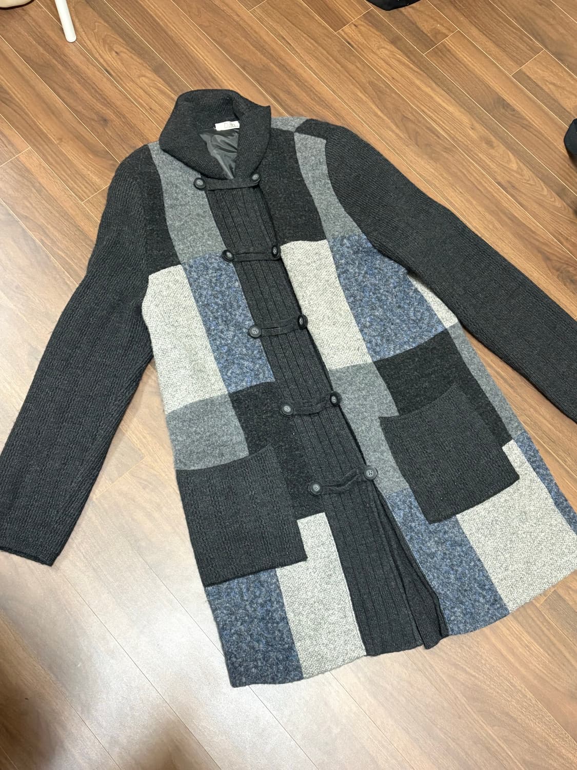 빈티지 패치워크 가디건 코트 상품이미지1