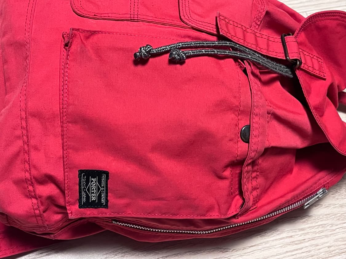 포터 빈티지 백팩 럭색 코튼 레드 상품이미지4