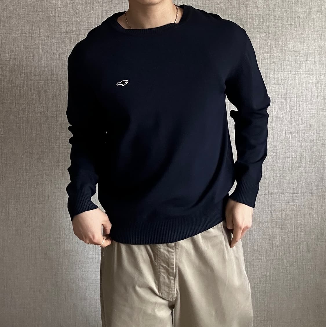 NEITHERS 네이더스 스몰로고 라운드 니트 상품이미지3