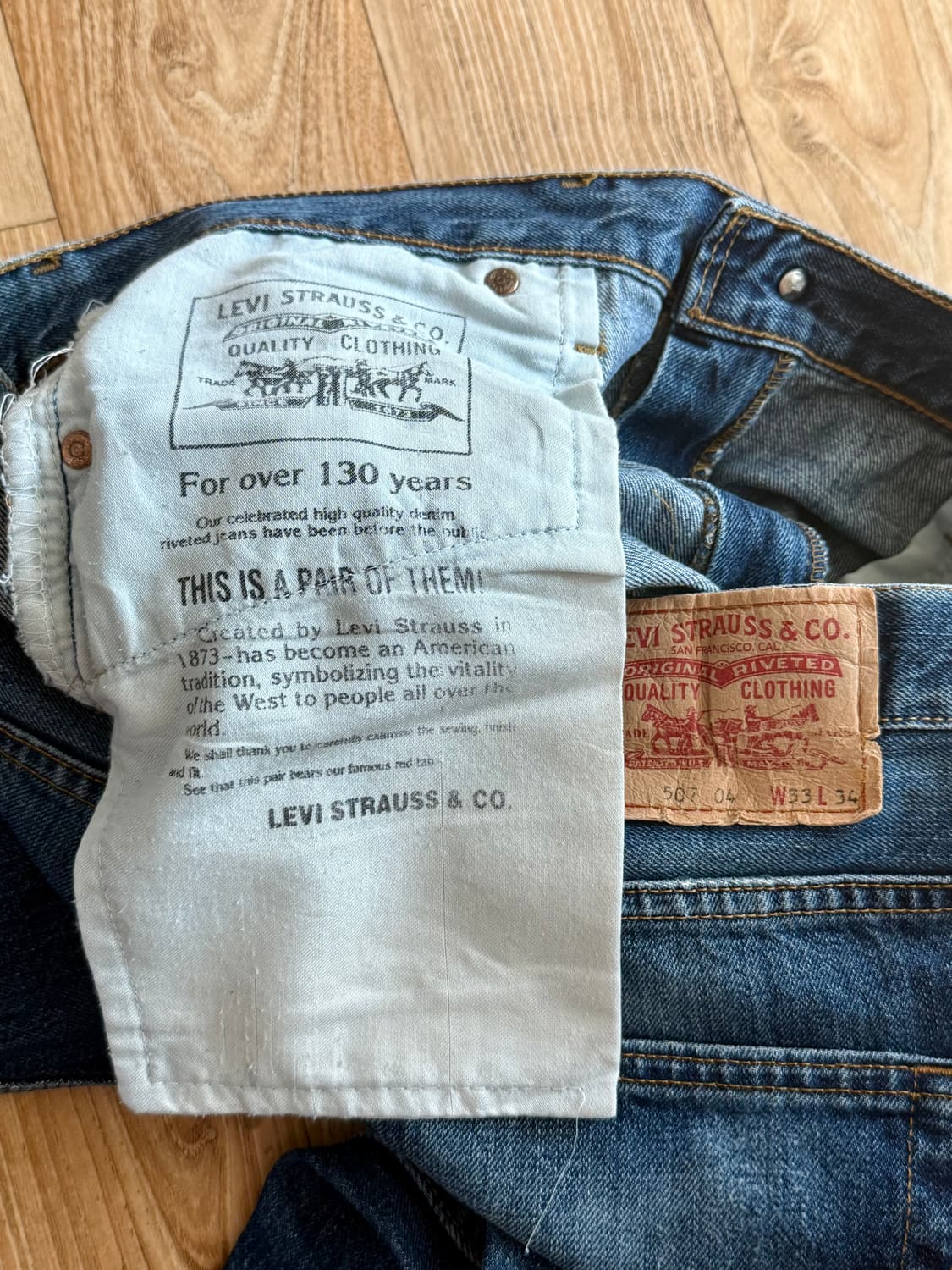 리바이스 507 데님 청바지 상품이미지4