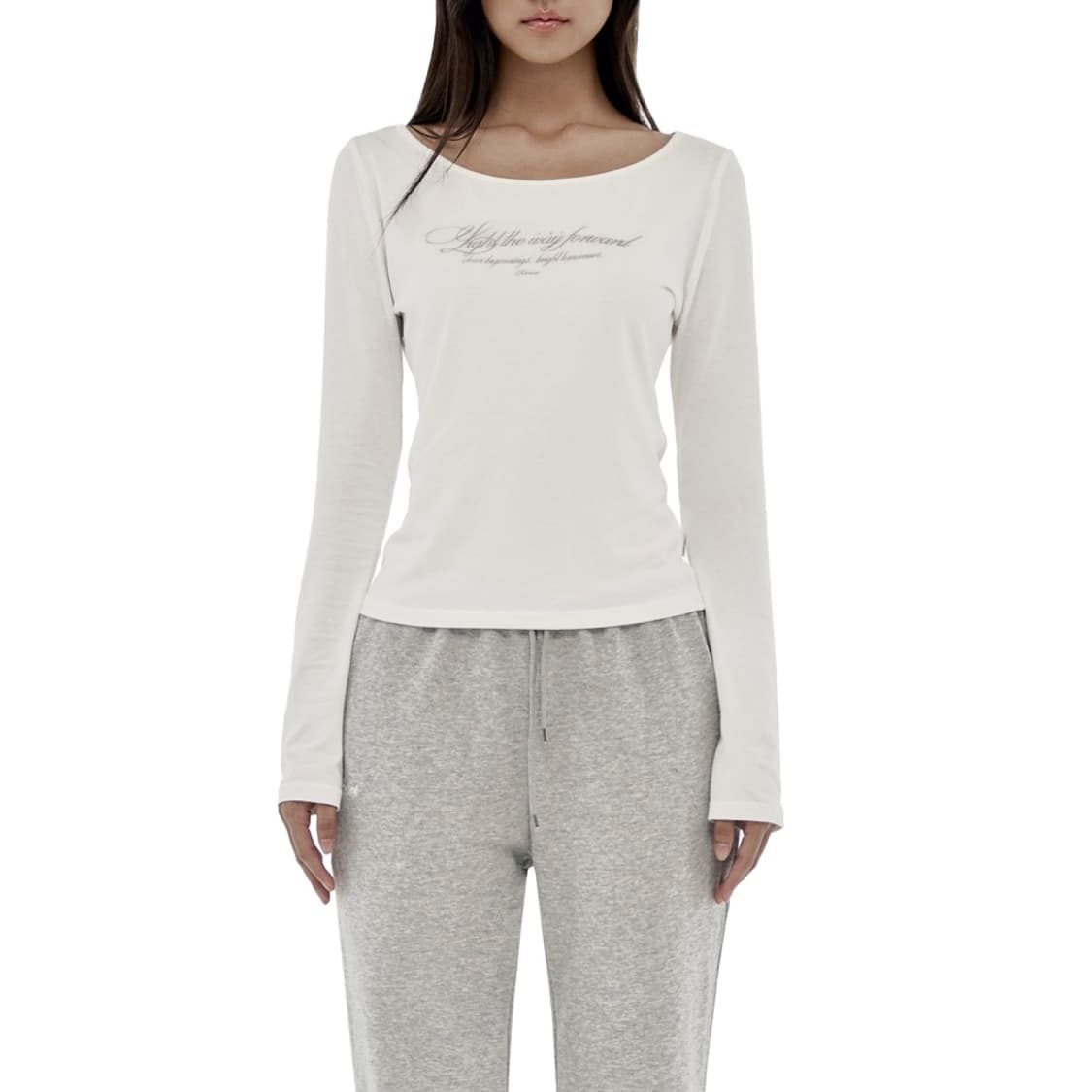 클리시어 클린 클럽 레터 탑 화이트 상품이미지2