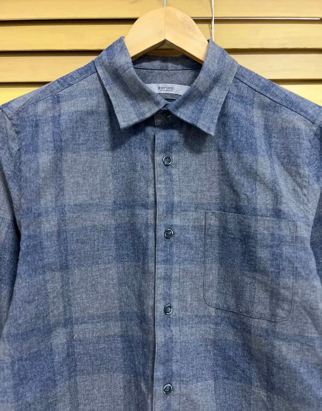 시리즈 남성 그레이 체크긴팔셔츠 95 상품이미지1