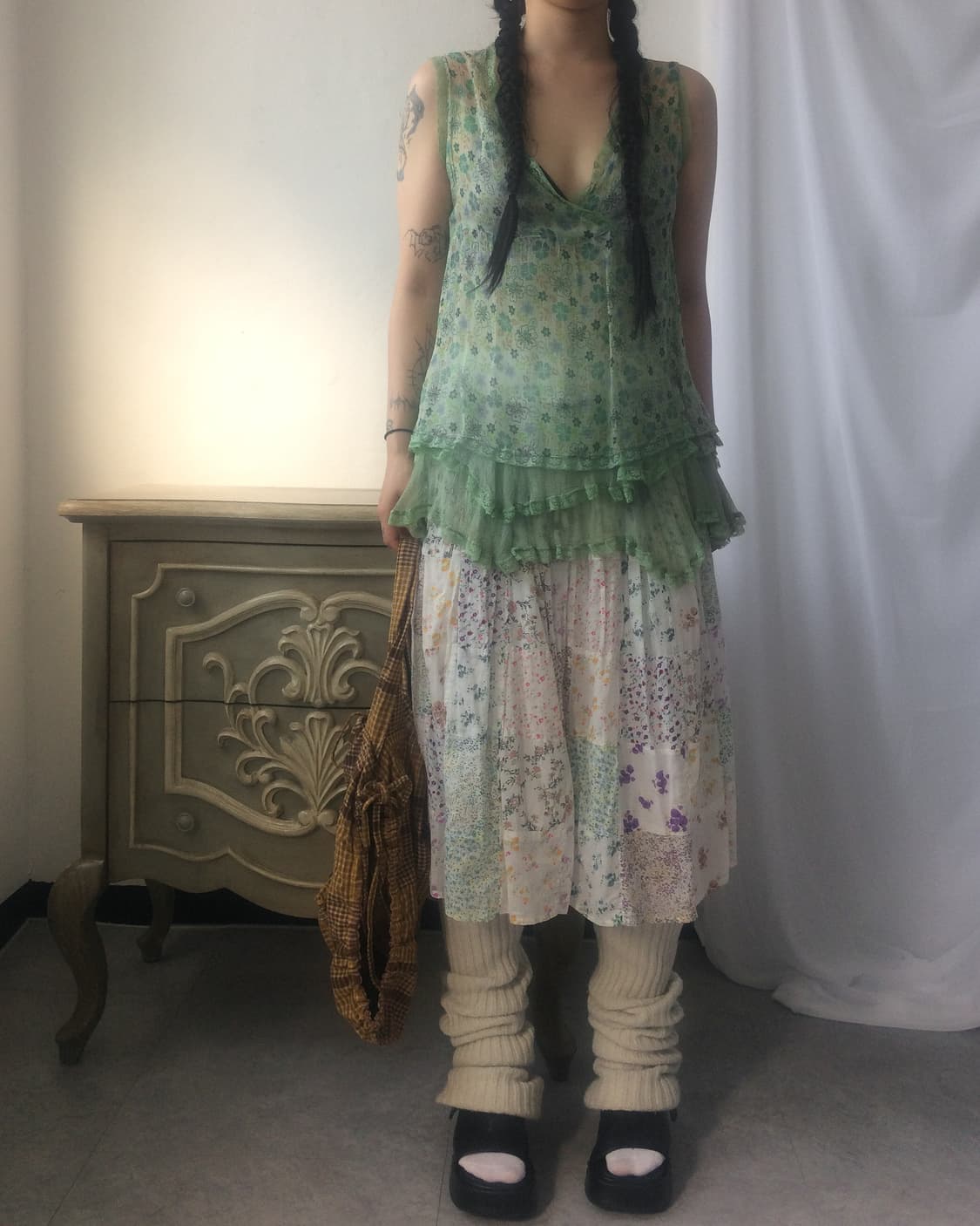 Patch work point skirt 상품이미지6