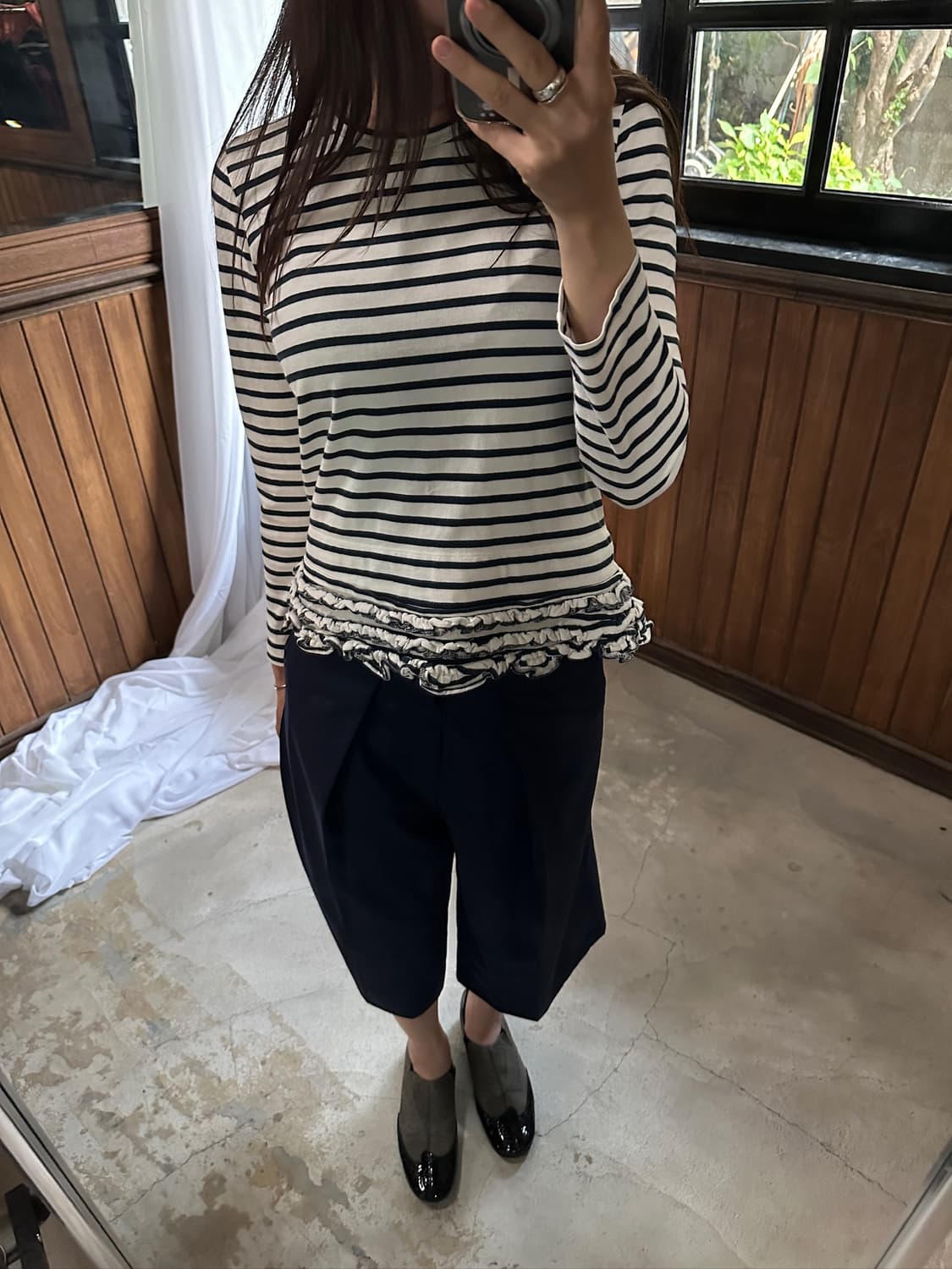 HYKE crop wide tapered pants 상품이미지3