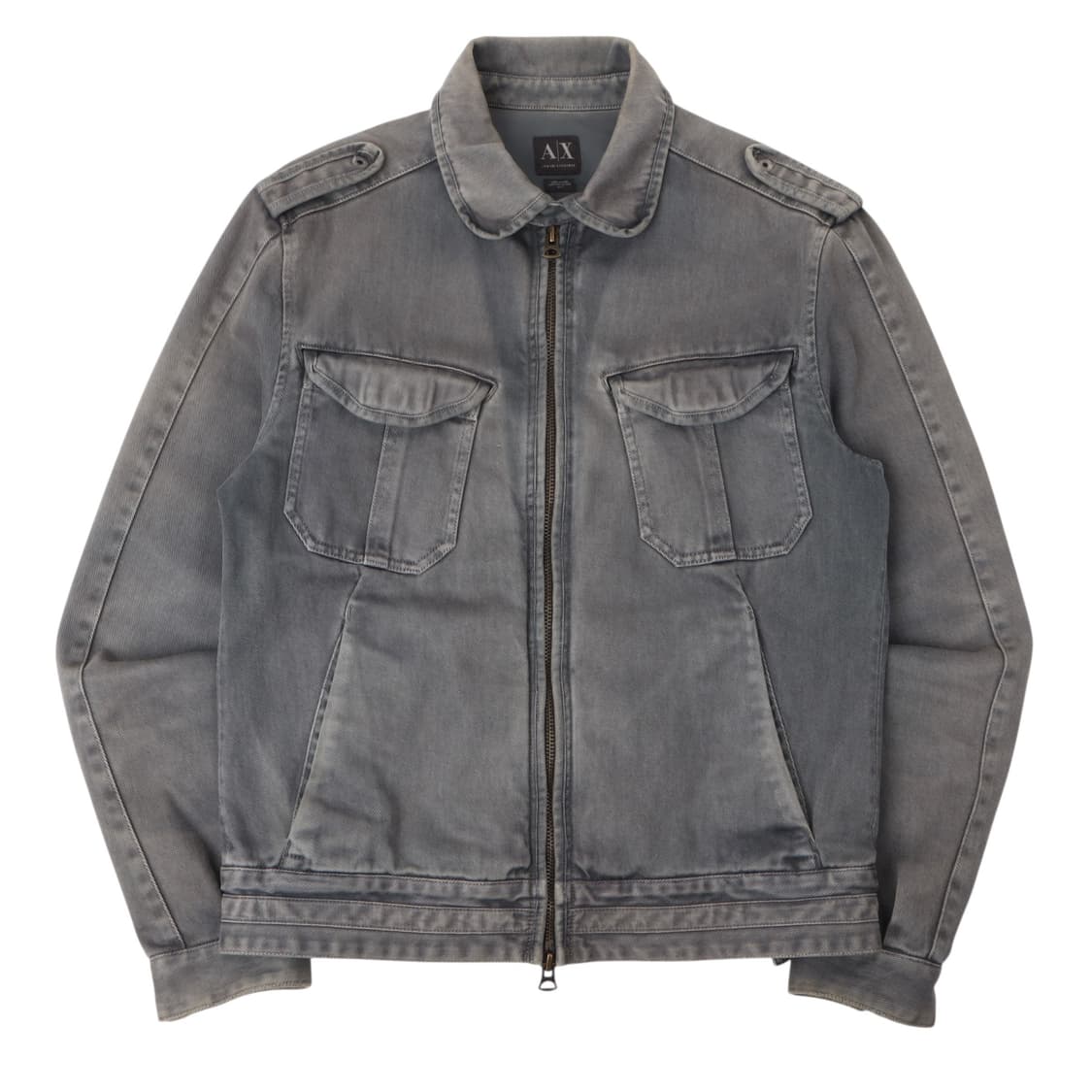 아르마니 익스체인지 워시드 집업 바이커 자켓 상품이미지1