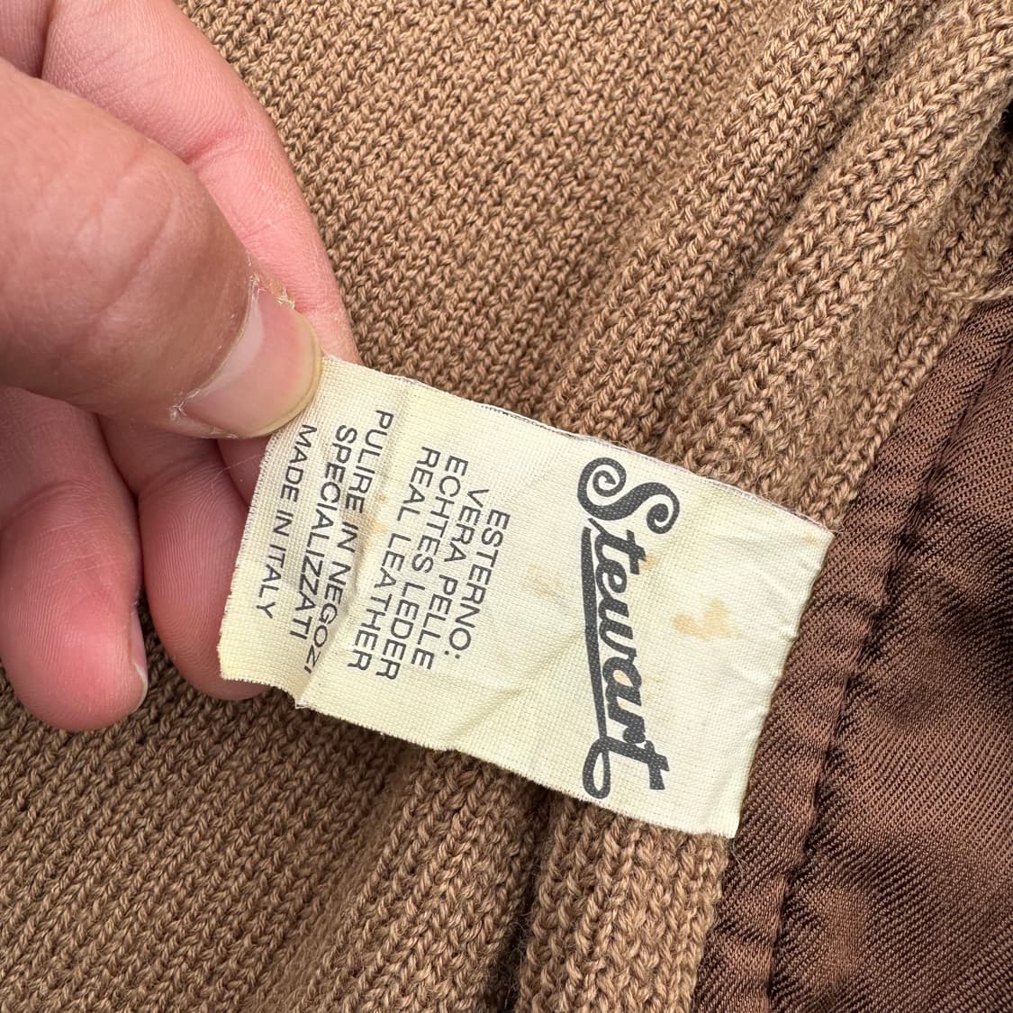 [L~XL] Made In Italy 가죽 디테일 니트 가디건 자켓 상품이미지7