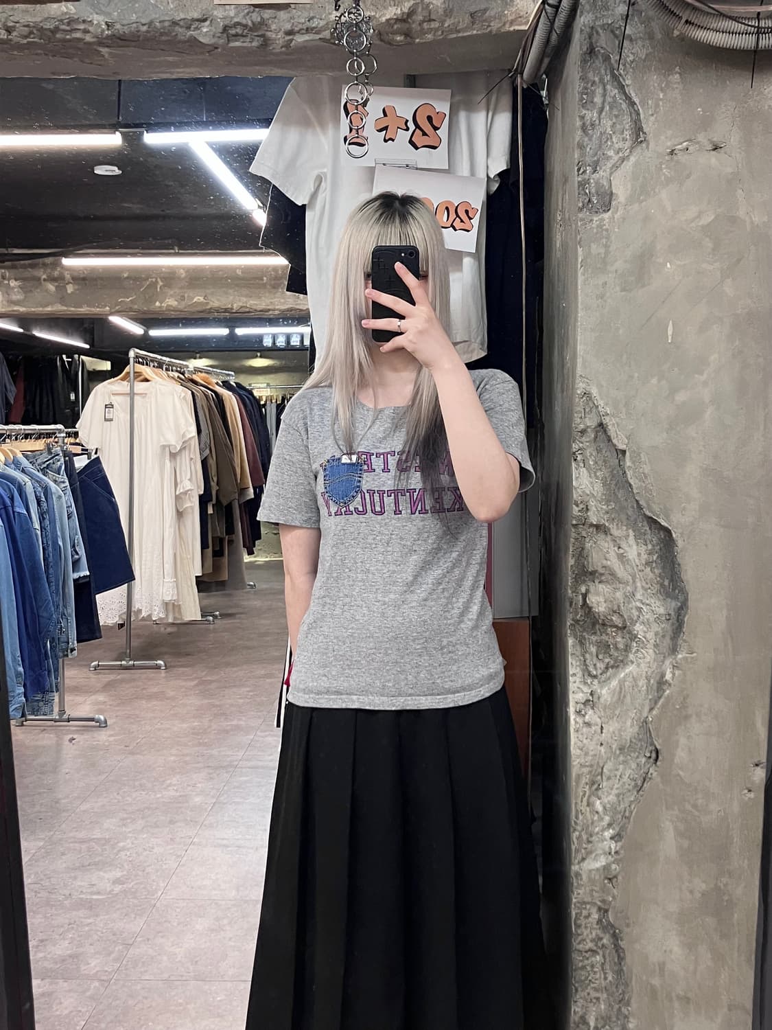 Lee 데님 포켓 반팔 티셔츠 그레이 M #csz3882  상품이미지2