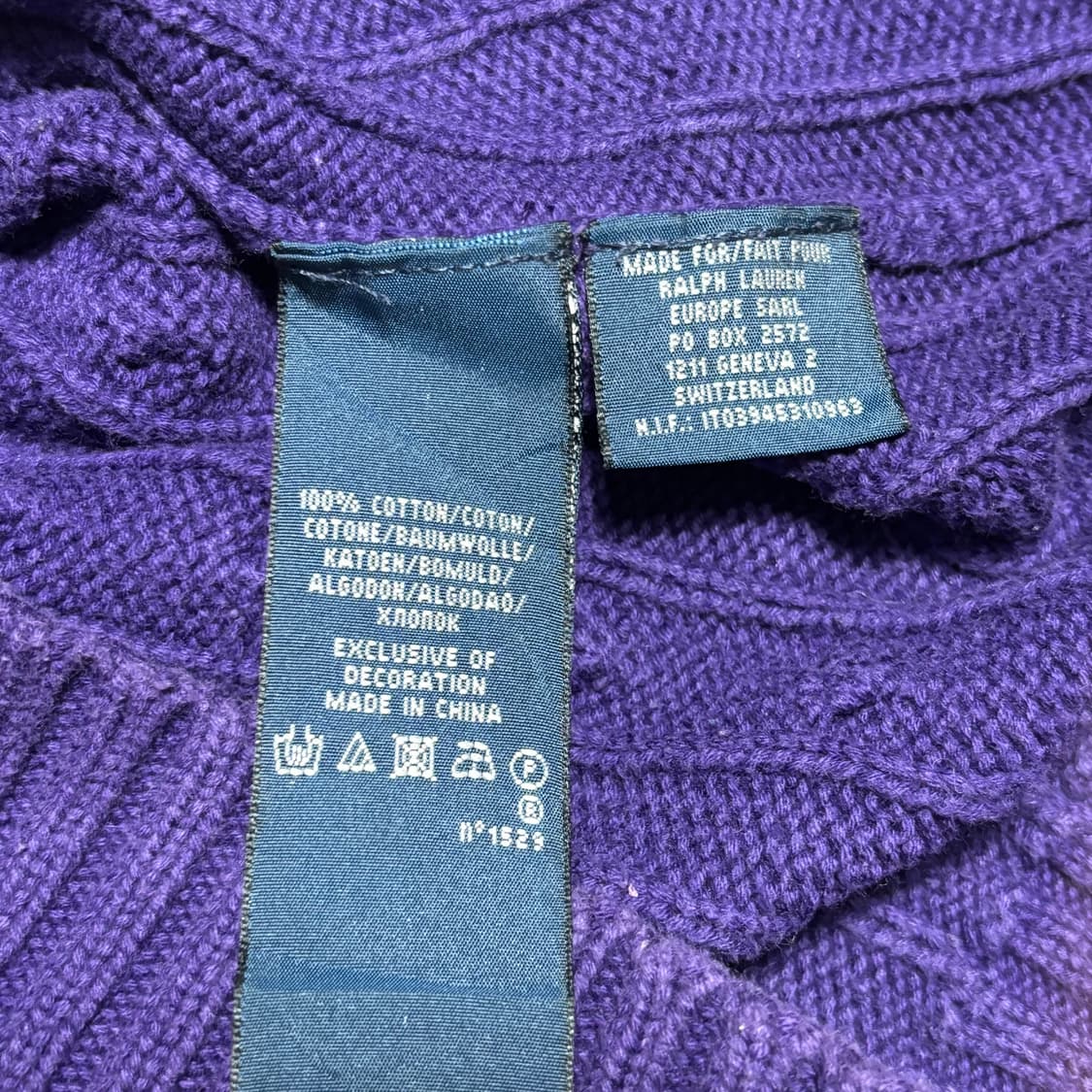 M 폴로랄프로렌 여성용 퍼플 케이블 니트  상품이미지5