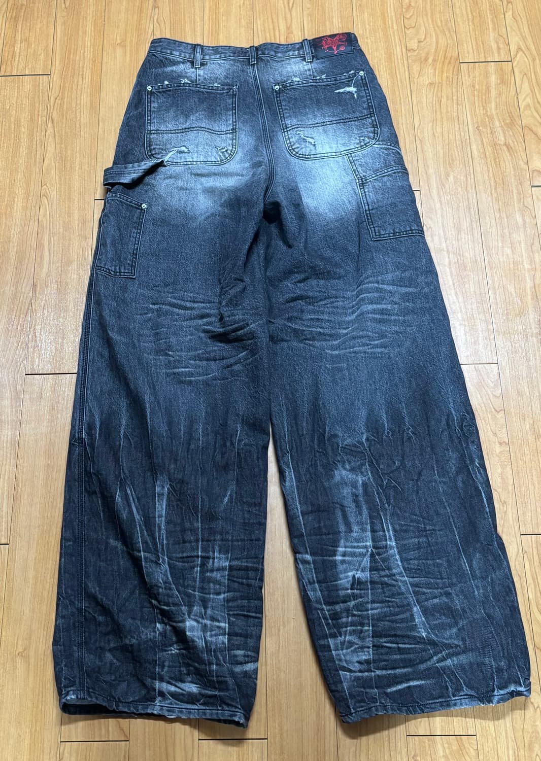 [2] 에모스탠스클럽 재패니즈 워시드그레이 와이드 배기진 상품이미지4