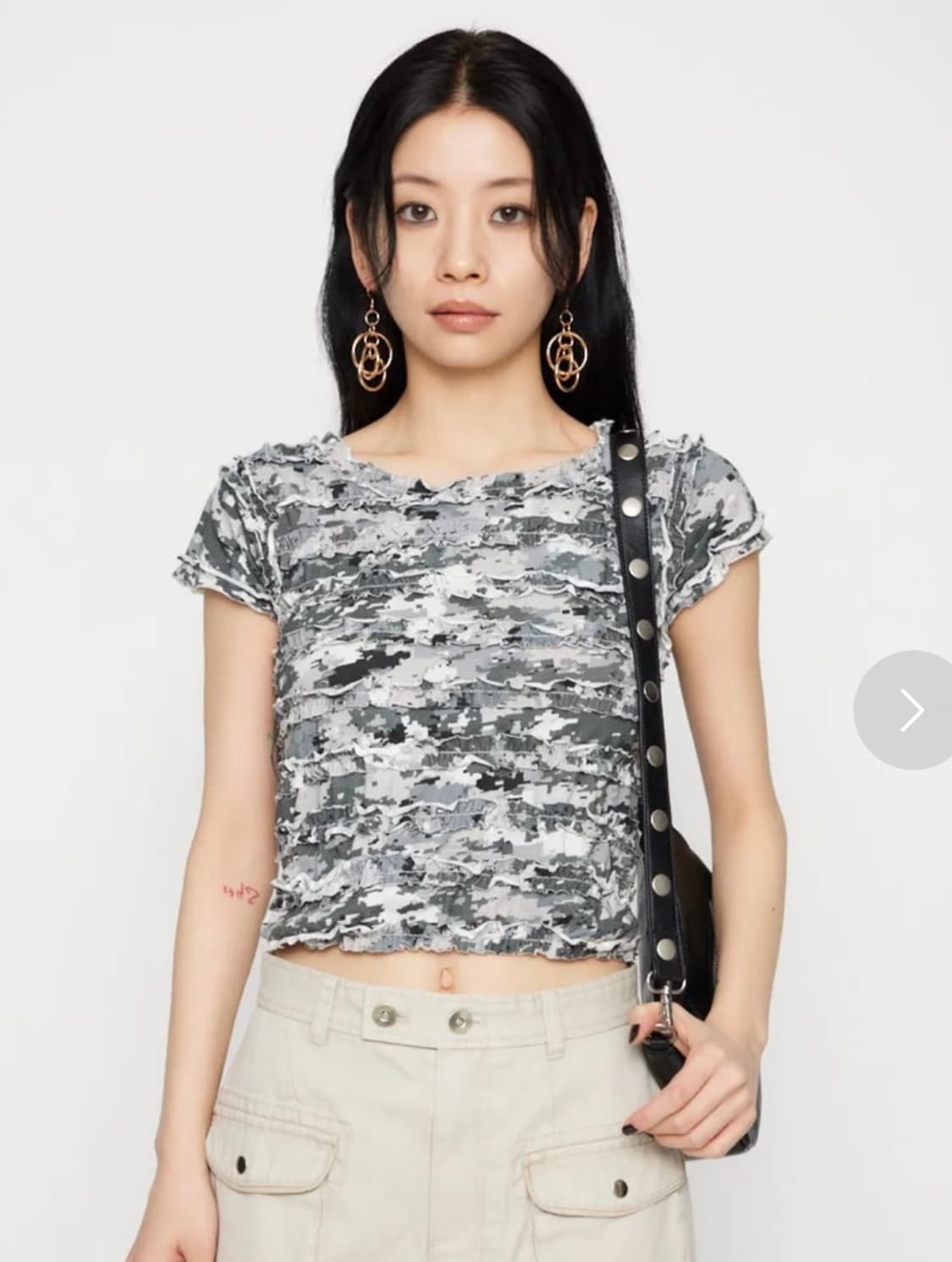 LAGUA GEM 카고 프릴 반팔 상품이미지1