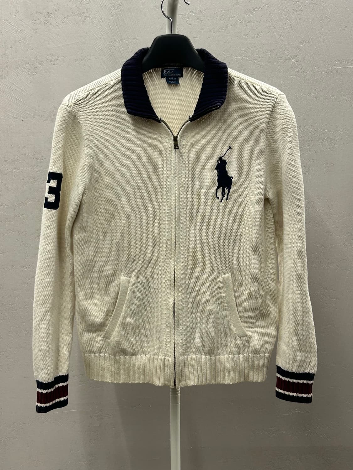 폴로 랄프로렌 아이보리 니트 집업 가디건 상품이미지2