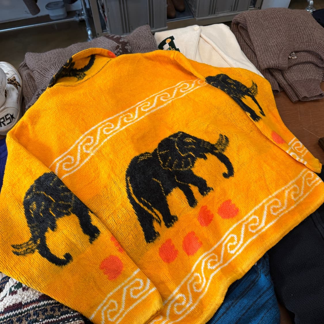 YARINA 에스닉 울 코끼리 아노락 반집업 상품이미지4