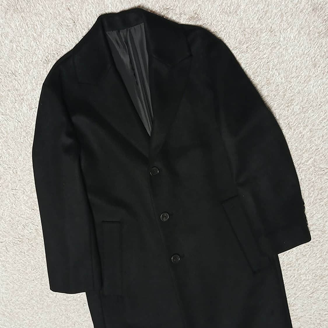 더니트컴퍼니 캐시미어블렌드 싱글 체스터 롱코트 S 상품이미지3