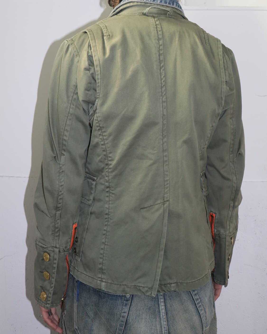 디스퀘어드2 05SS 데님 레이어드 밀리터리 자켓 올리브 상품이미지3