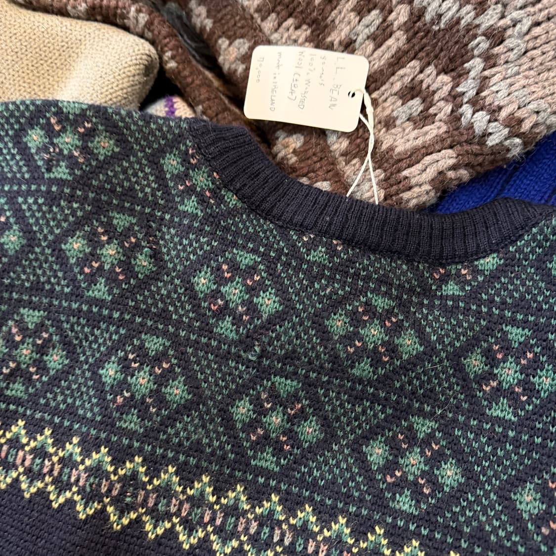 80 ~ 90S 엘엘빈 소모사 아일랜드 생산 니트 스웨터 상품이미지4