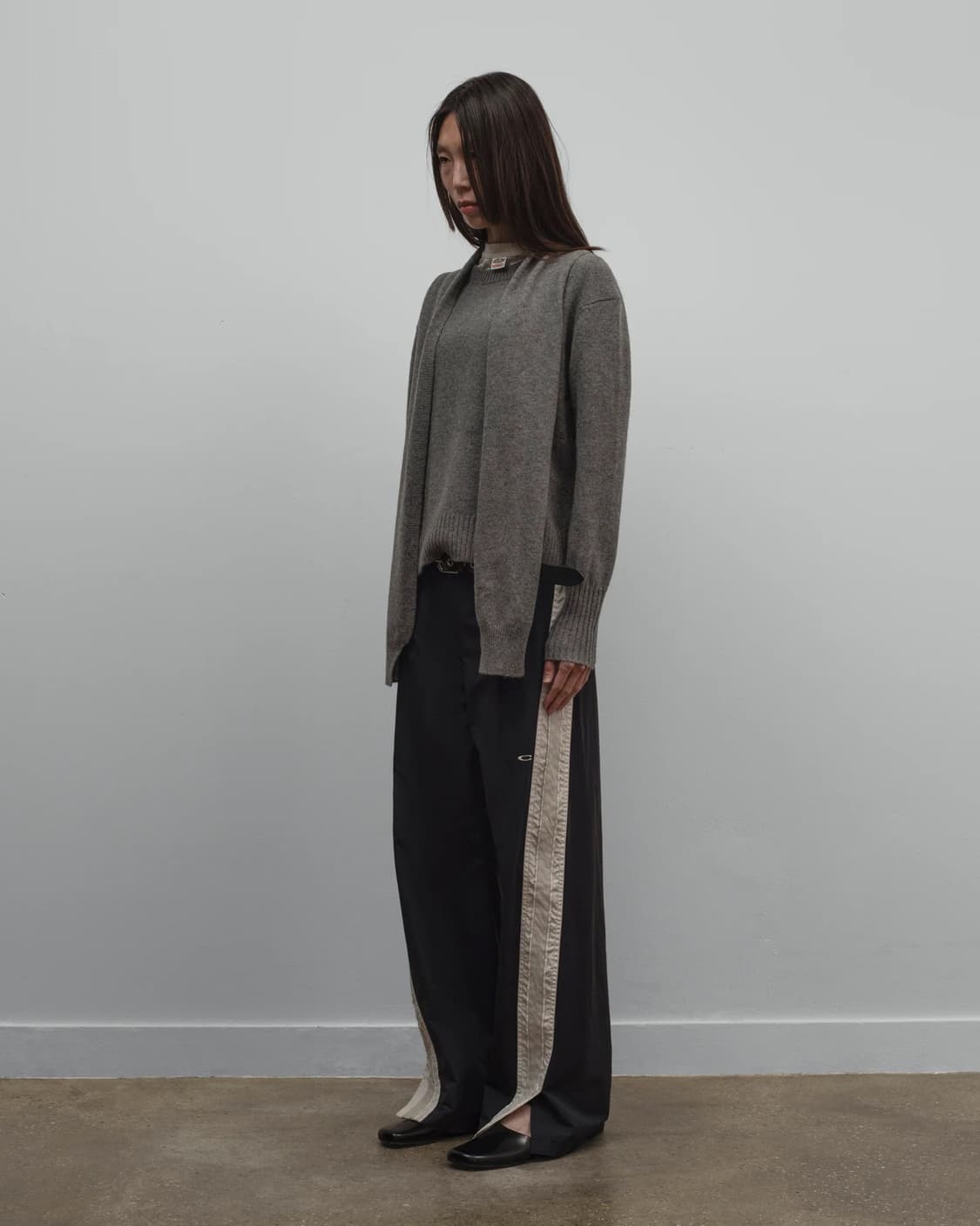 [XS,S,M]커미션 25fw 머플러 캐시미어 니트/그레이 상품이미지3