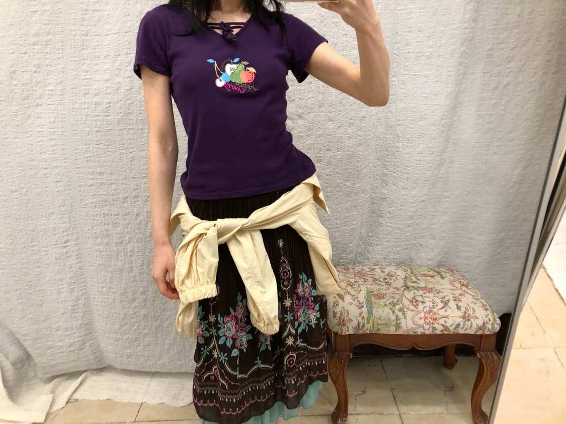 Purple tie-front tee 상품이미지1