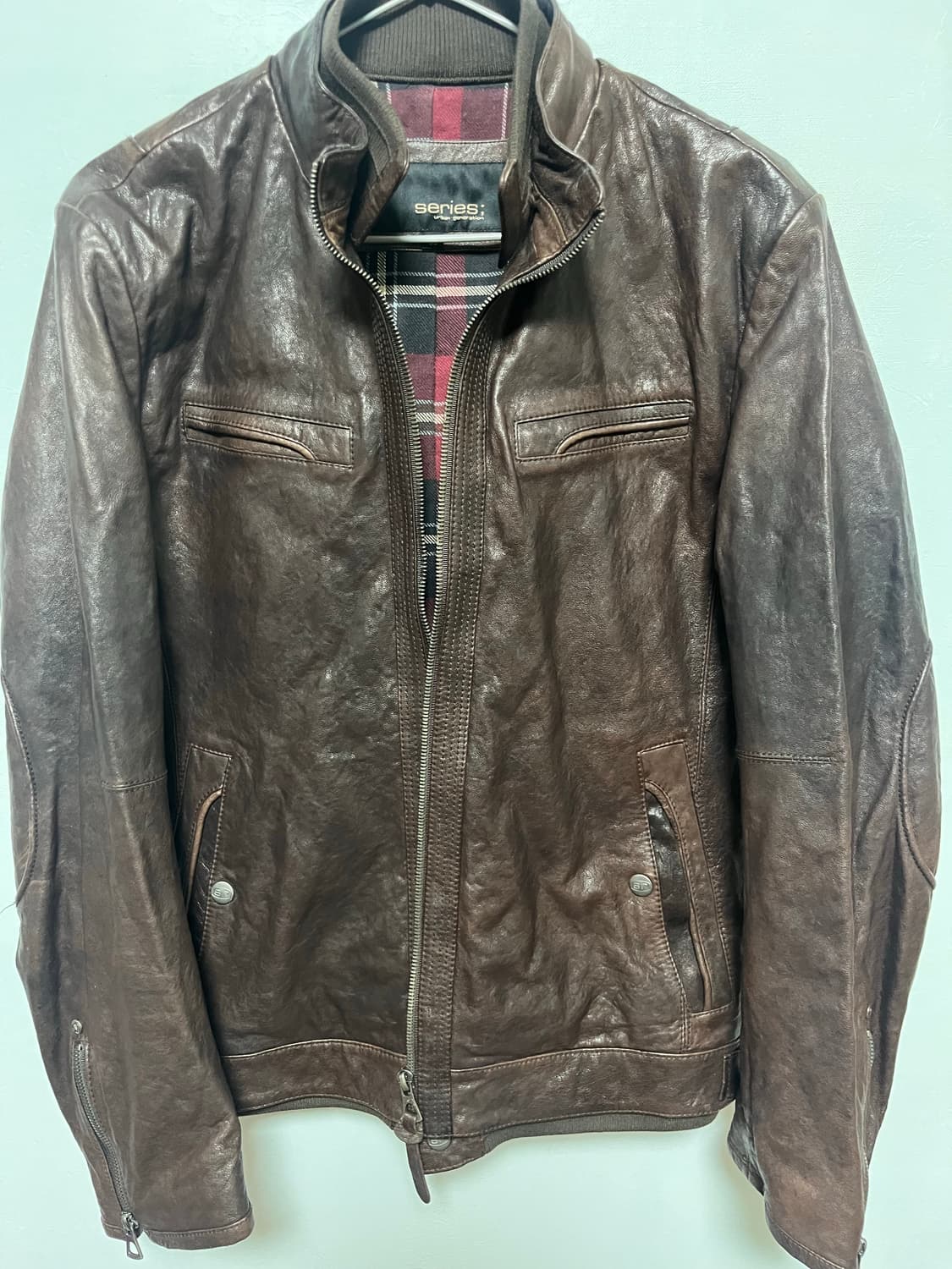 시리즈 Series 브라운 가죽 자켓 상품이미지1