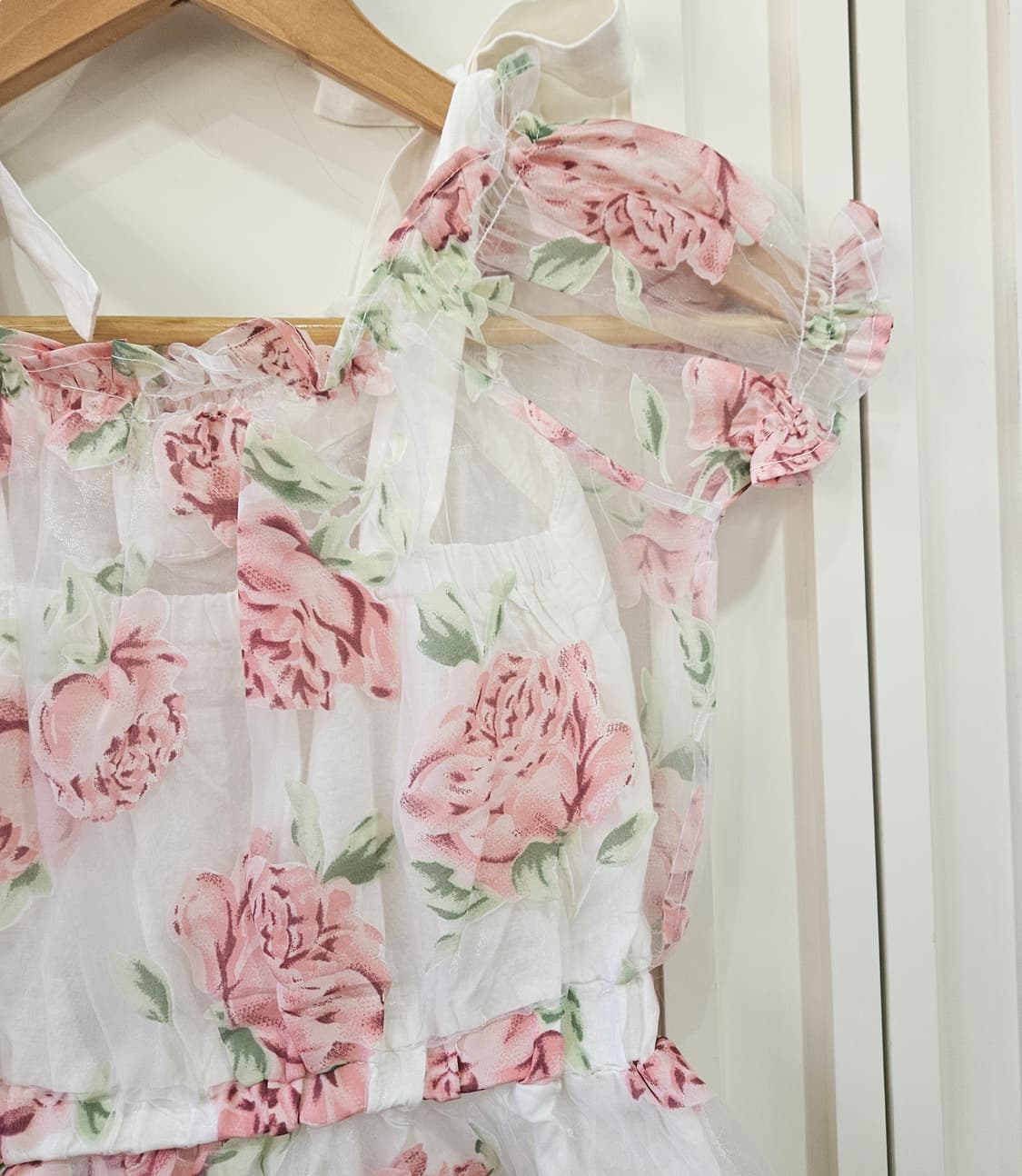 리즈리사(LIZ LISA) 로즈 오프숄더 쉬폰 점프수트 / 원피스핏 상품이미지7