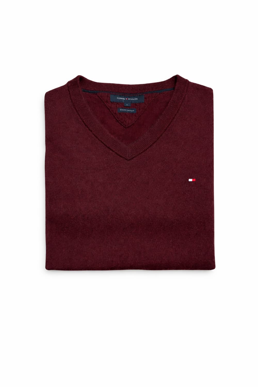 USA 미국 빈티지 y2k 타미힐피거 코튼 캐시미어 브이넥 니트 스웨터 상품이미지3