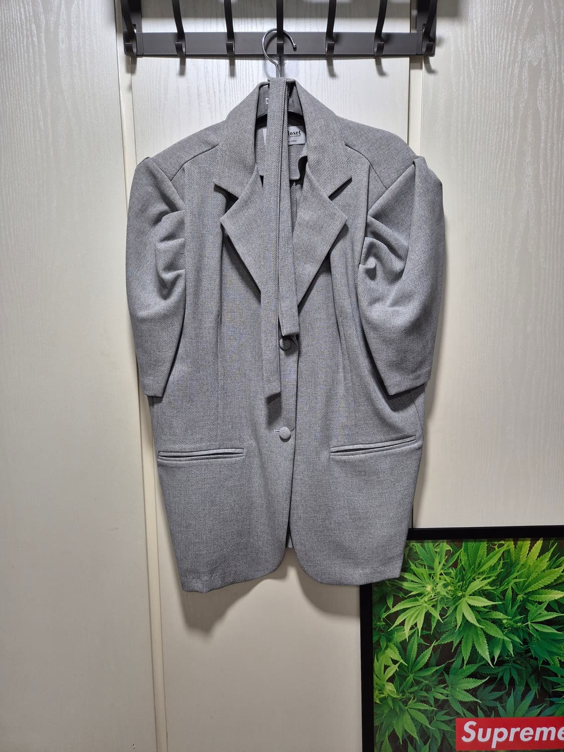 (타임세일)(새상품)DINT 딘트 잔체크 프릴 블라우스 자켓 상품이미지3