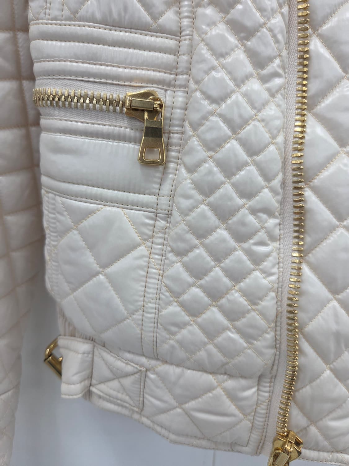 36 발망 아이보리 여성  라이더  퀼팅 자켓 상품이미지2