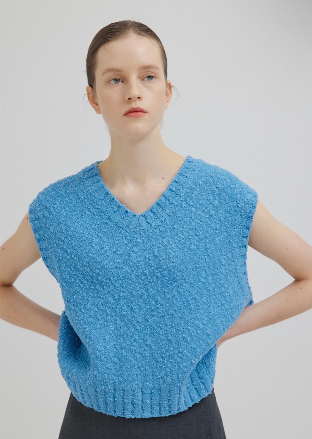 룩캐스트 블루매그 니트 베스트 조끼 정가 78,000원 실착 1회 신품컨 상품이미지9