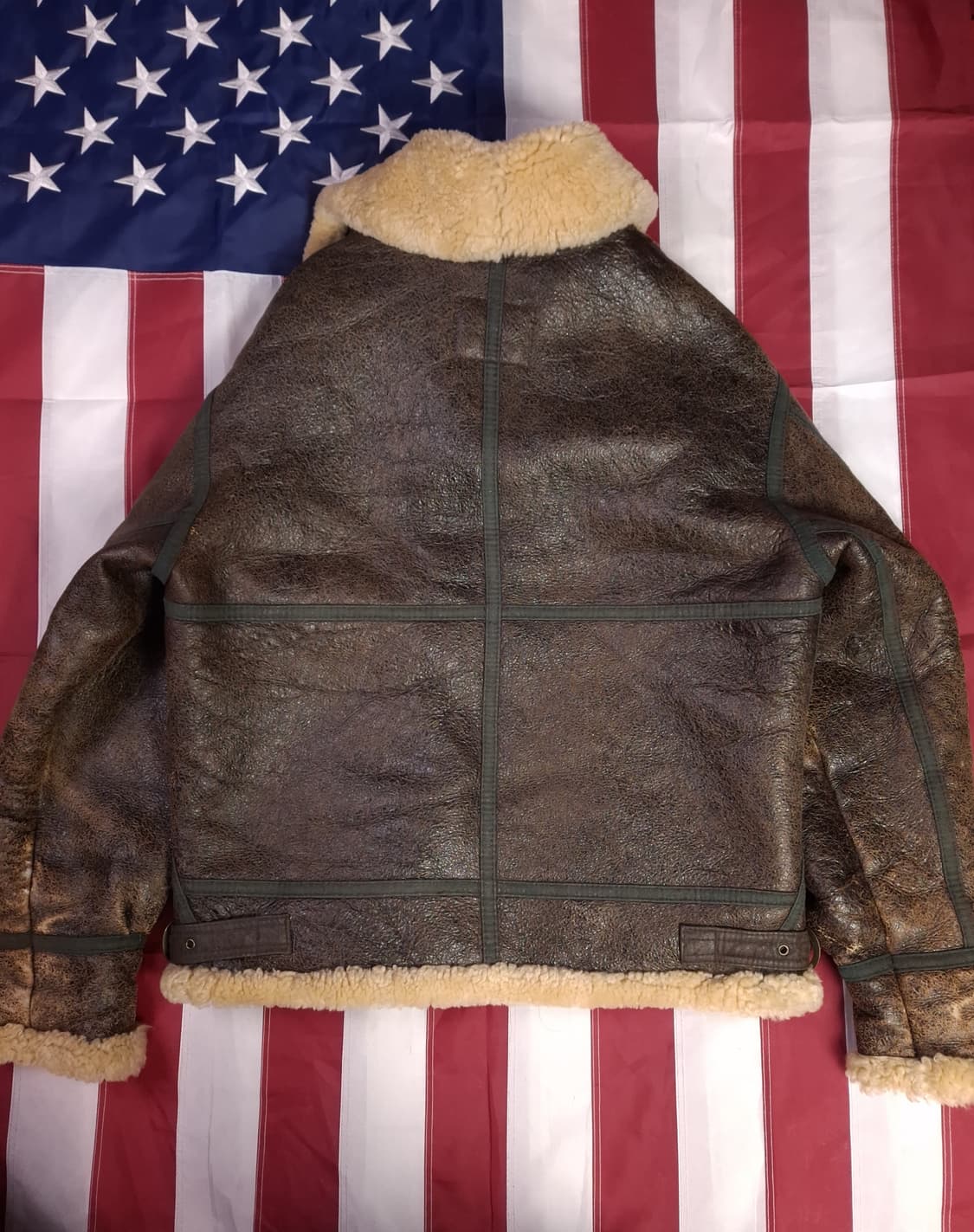 90's 미공군 B-3 TYPE 리얼레더 항공폭격기 무스탕 상품이미지9