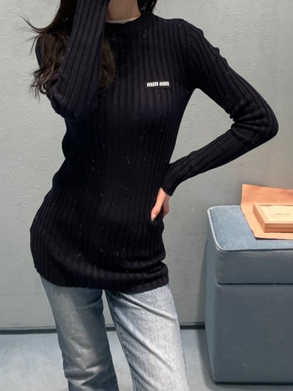 미우미우 코튼 지퍼 니트 상품이미지2