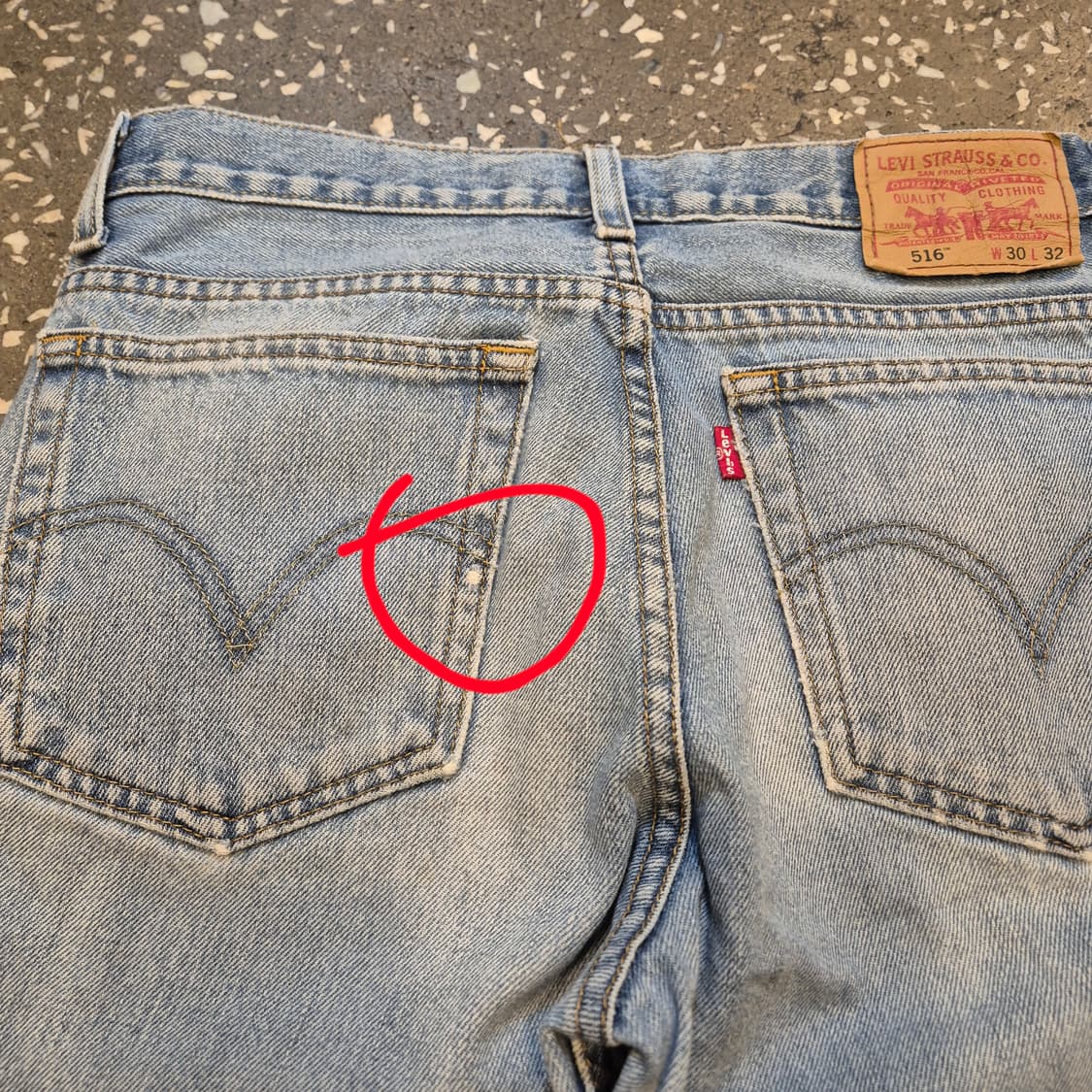 30인치 리바이스 516 연청바지  상품이미지8