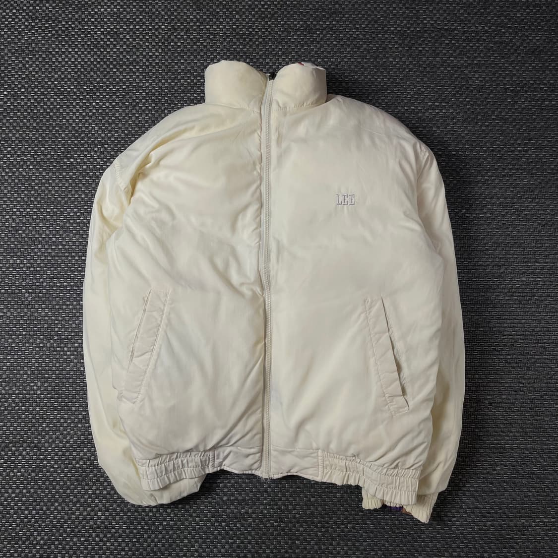 Lee 리 빈티지 오렌지 퍼플 패턴 리버시블 패딩 상품이미지5