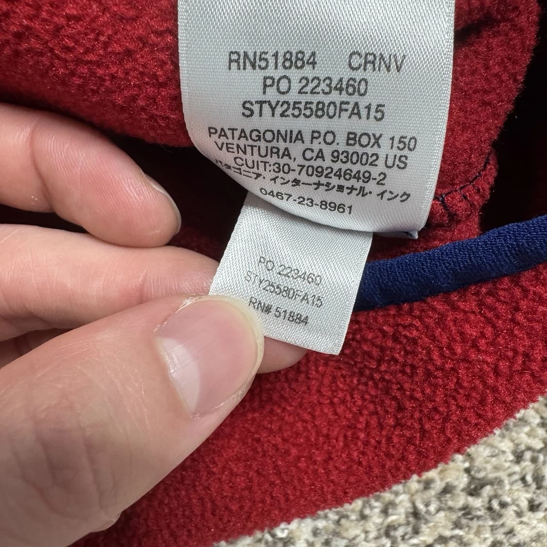15FW 파타고니아 신칠라 스냅-T 네이비/레드/블루 상품이미지5