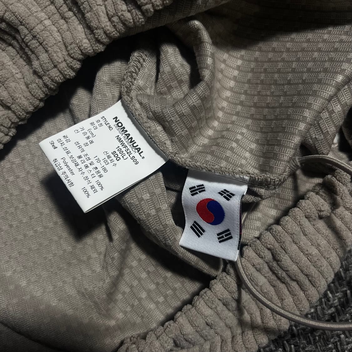 [L] NOMANUAL 노매뉴얼 와플 하프 집업 상품이미지5