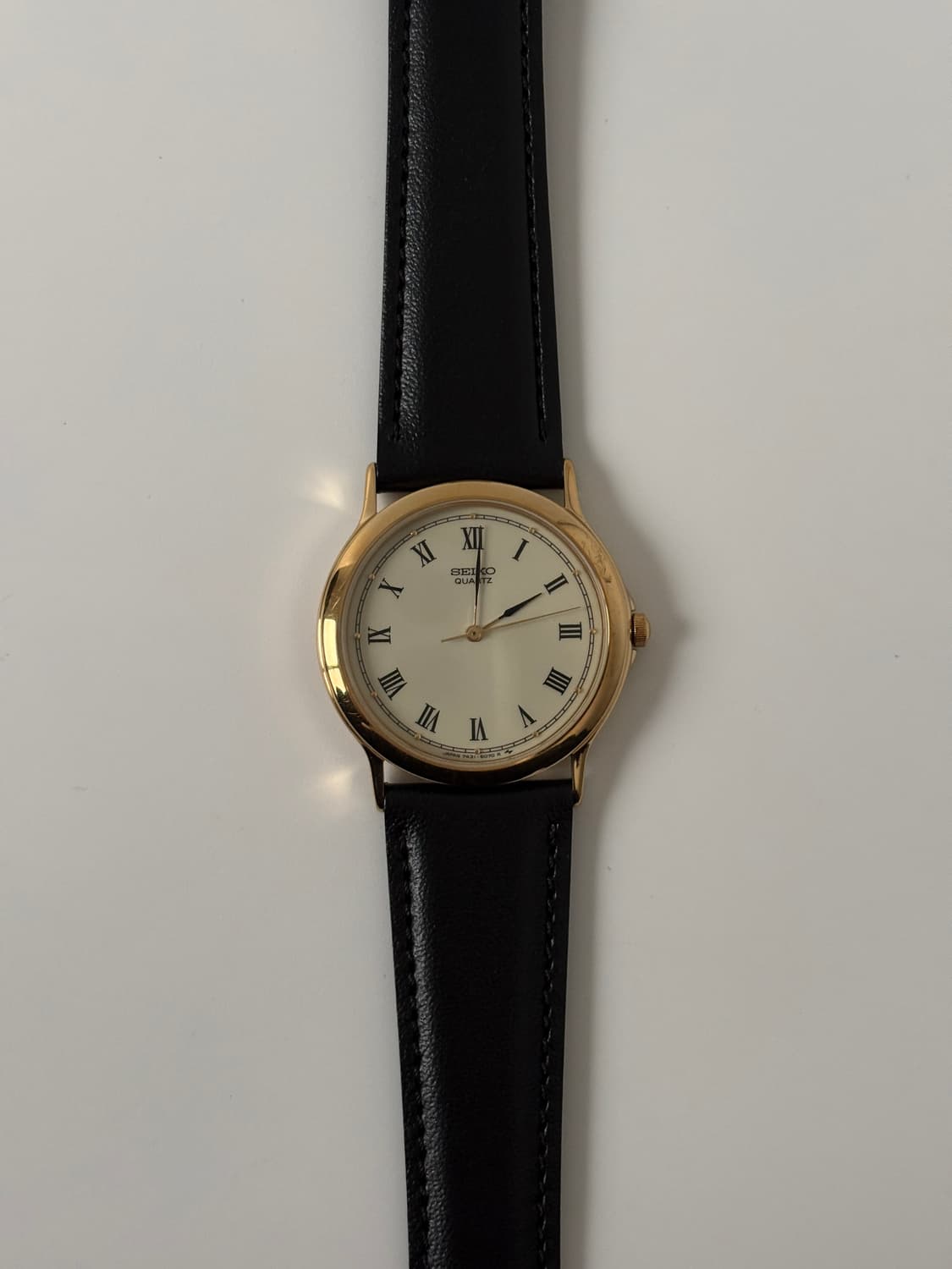 세이코 1980년대 로만 인덱스 골드 쿼츠 남성 상품이미지1